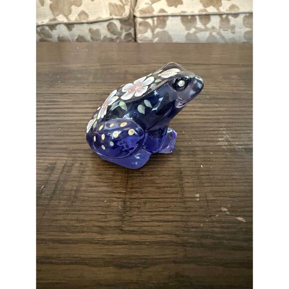 Vintage Fenton Purple Amethyst Glass Hand-Painted Frog - Picture 3 of 7